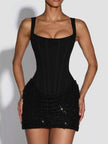 Sequin Wide Strap Mini Dress