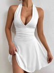 Backless Halter Neck Mini Dress