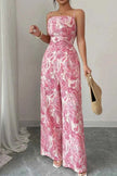 Paisley Print Wide Leg Jumpsuit