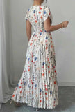 Floral Print Pleated Maxi Dress
