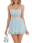 Lace Backless Mini Cami Dress