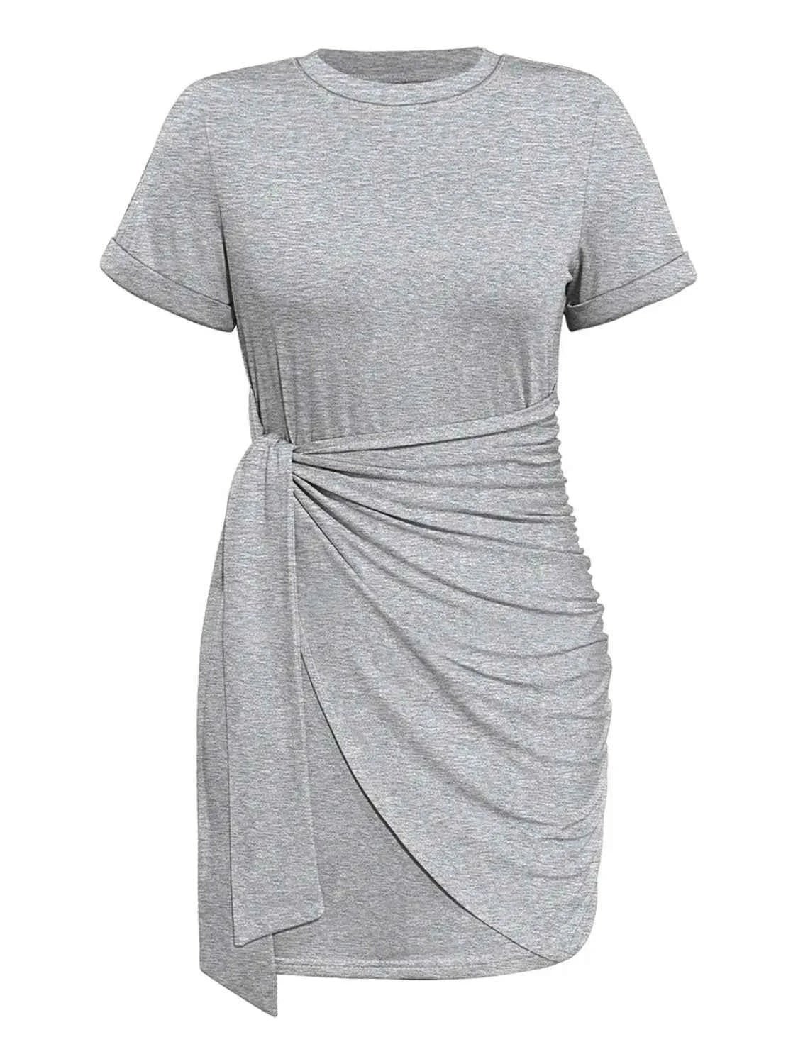 Round Neck Short Sleeve Mini Tee Dress