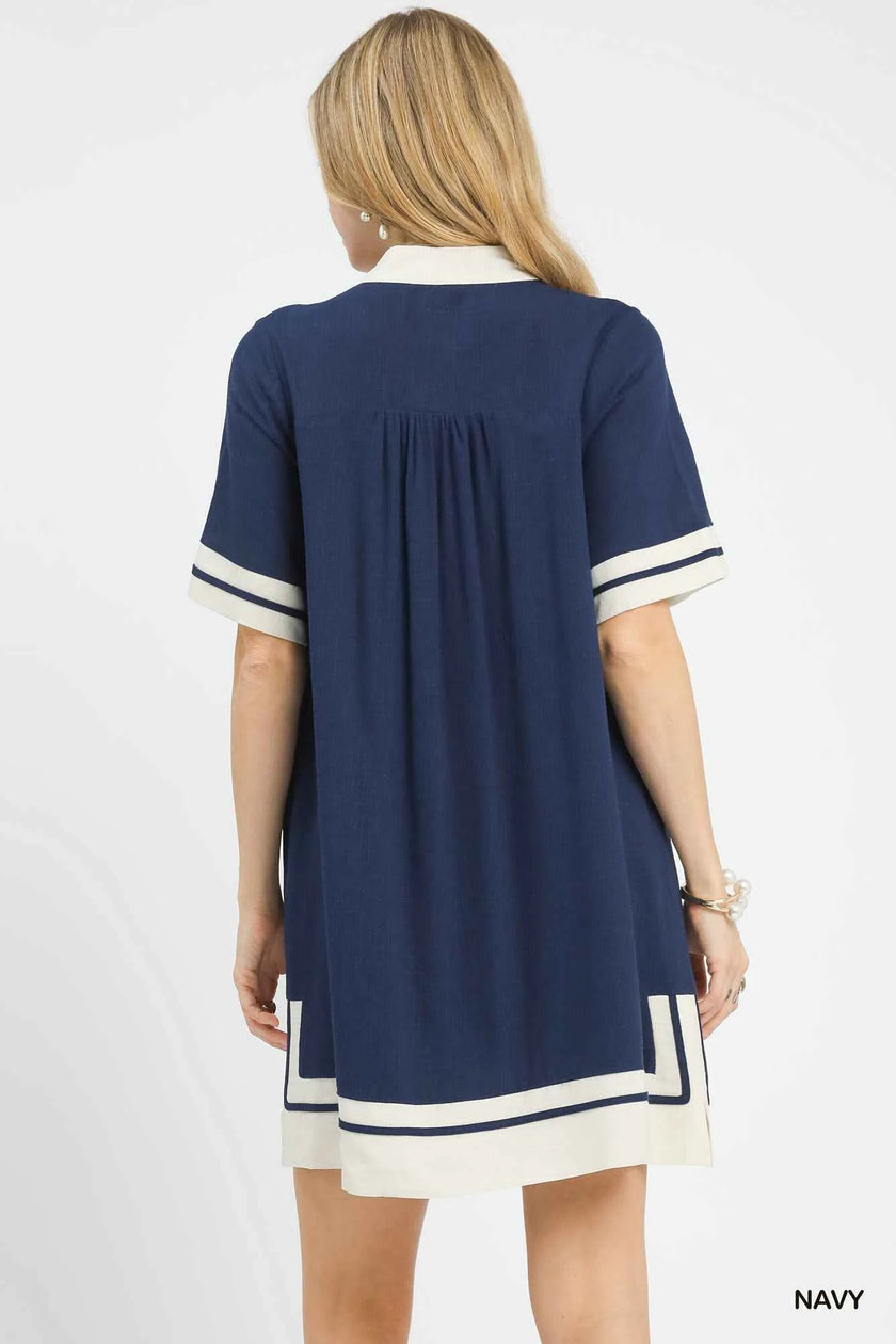 Umgee Linen Rayon Mini Dress