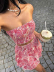 Tube Top and Ruffle Mini Skirt Set