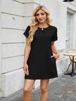 Round Neck Short Sleeve Mini Dress
