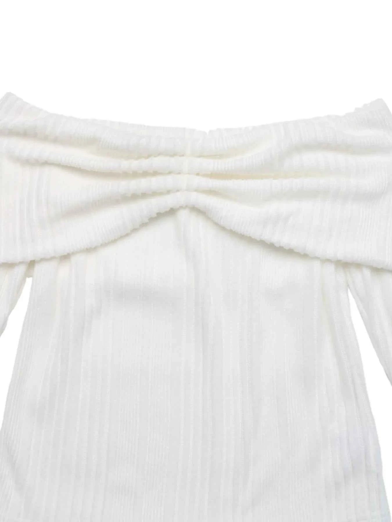 Off-Shoulder Ribbed Knit Top