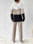 Color Block Half Zip Hooded Top and Pants Set