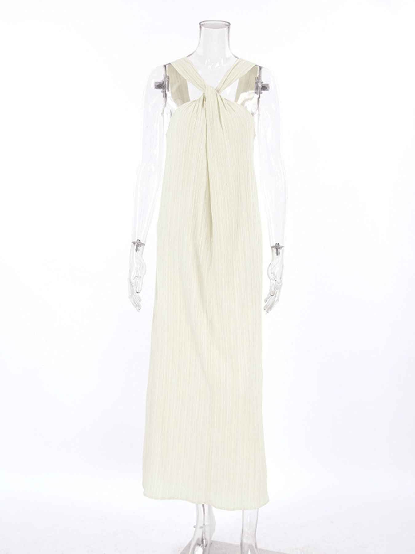 Halter Neck Flowy Maxi Dress