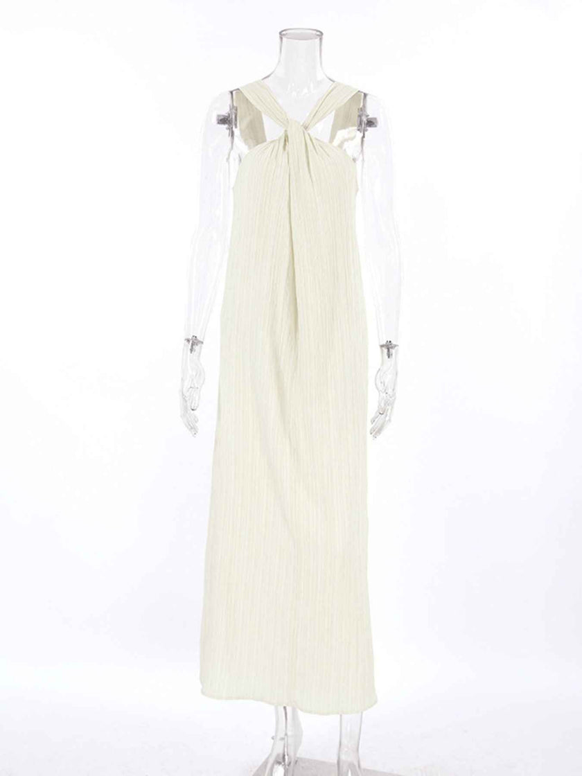 Halter Neck Flowy Maxi Dress