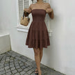 Smocked Strapless Tiered Ruffle Mini Dress