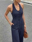 Striped Halter Neck Jumpsuit