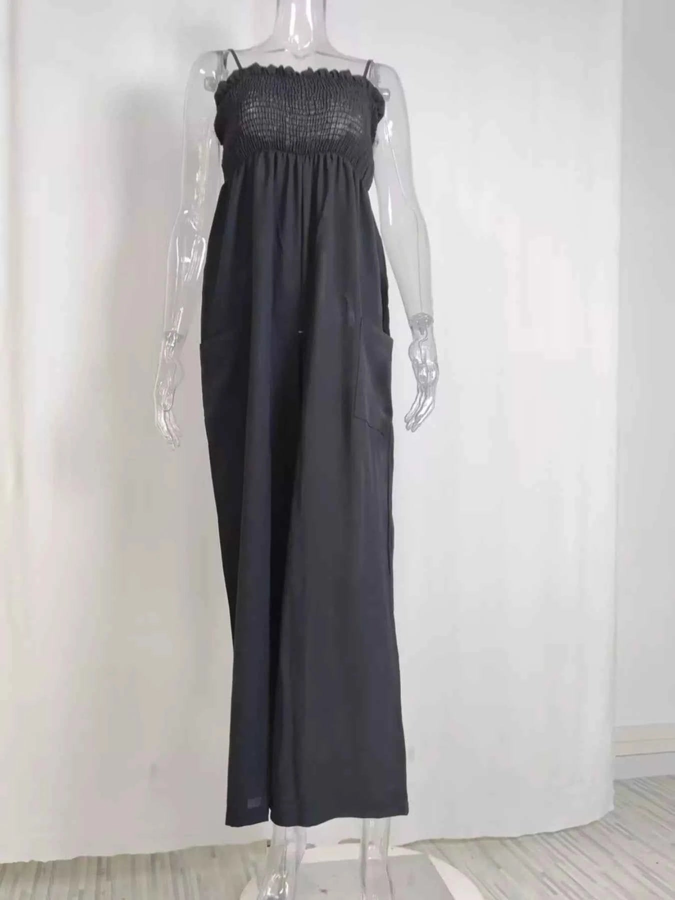 Smocked Wide Leg Jumpsuit