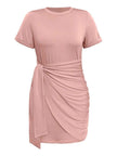 Round Neck Short Sleeve Mini Tee Dress