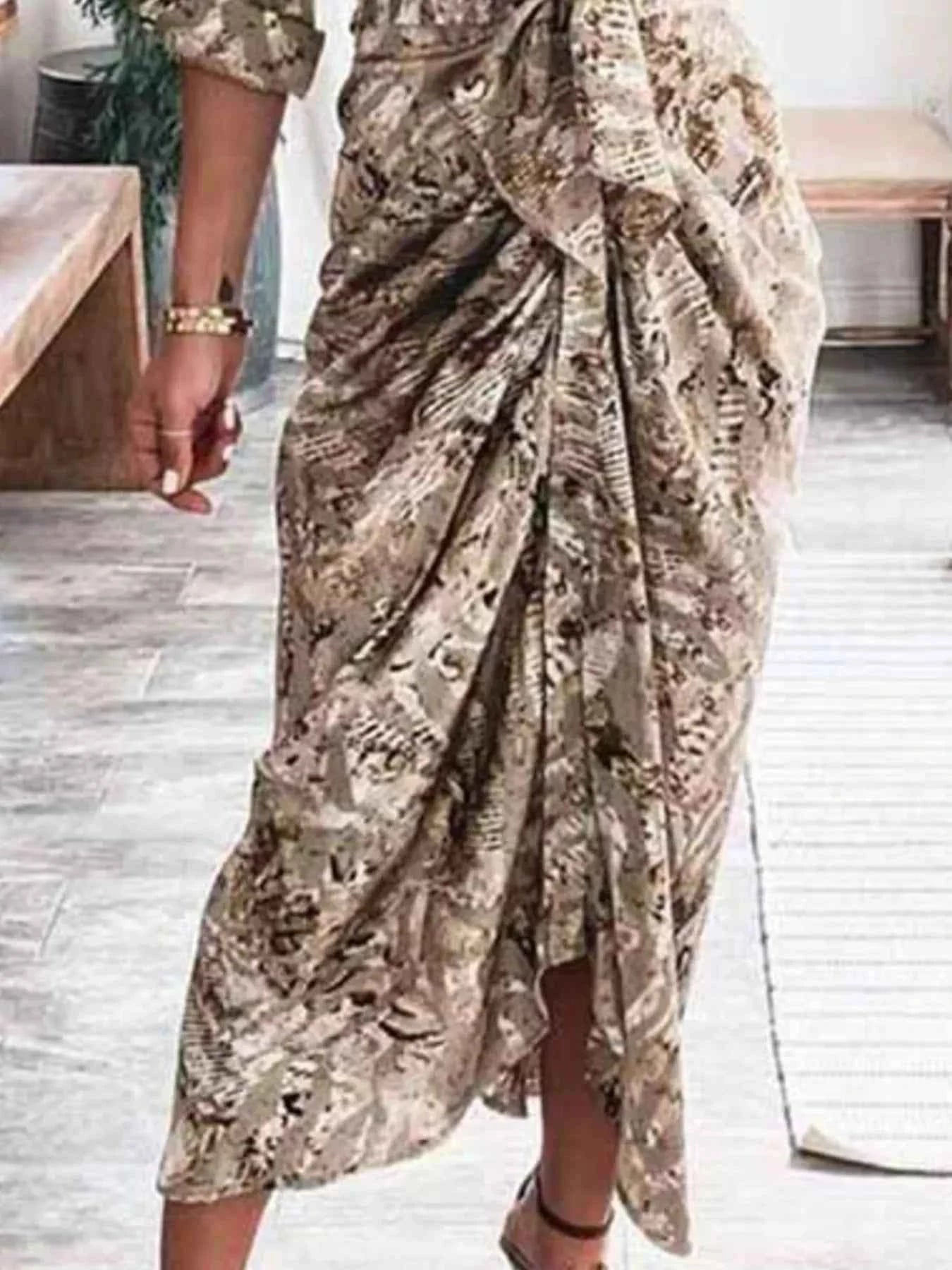 Tie-Waist Button-Down Midi Dress