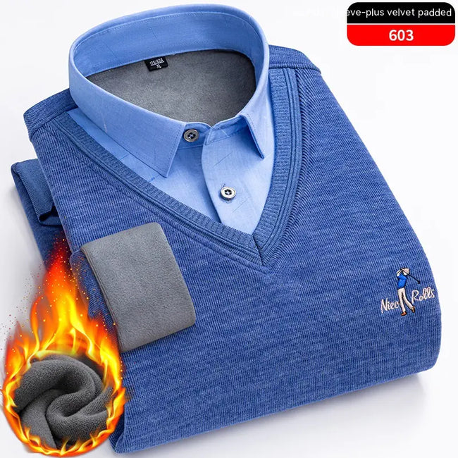 Men's Warm Knitted Two-Piece Set