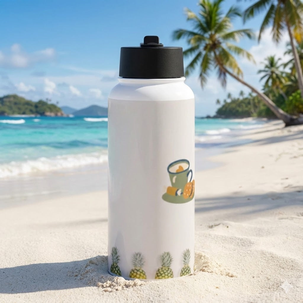 Stainless Steel Water Bottle with a Straw Lid